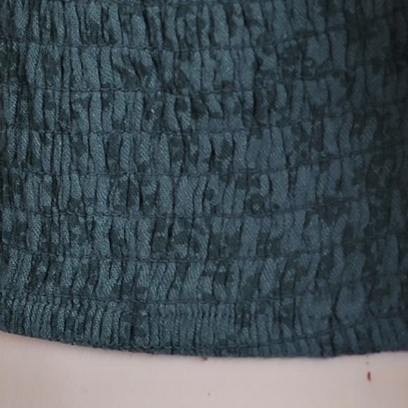 Hollister Jewel Green Ditsy Floral Ruched Long-Sleeve Tie-Front Top S Babydoll - Picture 6 of 9